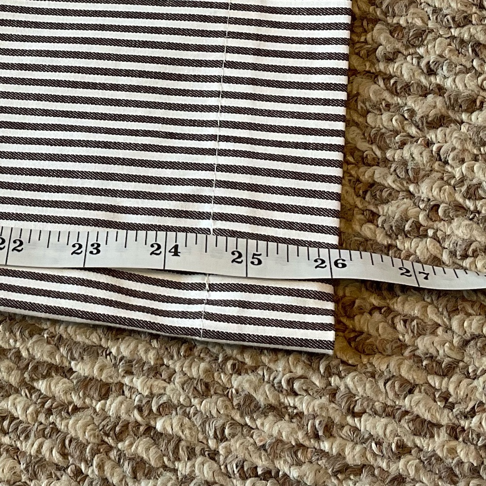 NWT LOFT Brown and White Striped Cropped Belted Pant - Size 6 - Picture 11 of 16